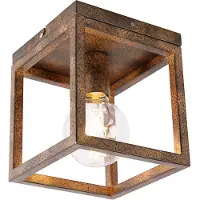 QAZQA Industriell taklampe rustbrun - Cage