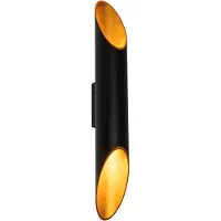 QAZQA Moderne vegglampe sort med gull inni 5,6 cm - Organo