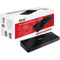 Club 3D Club3D SenseVision Connect USB C 3.2 Gen1 Universal Trippel 4K ladedokkingstasjon - Dokkingstasjon - USB-C 3.2 - HDMI, DP - GigE