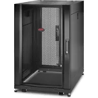Schneider Electric NetShelter SX - Rack skap - svart - 18U - 19 - TAA-samsvar - for P/N: SMTL1500RM3UC, SMTL1500RMI3UC, SRT2200RMXLAUS, SRTL3KRM1UC, SRTL3KRM1UNC