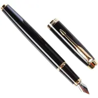 Parker IM, Sort, Gull, Fyllesystem med patron, Blå, Messing, Lakk, Rund spiss