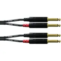 Cordial CFU PP, 2 x 6.35mm, Hankjønn, 2 x 6.35mm, Hankjønn, 3 m, Svart