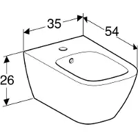 Geberit smyle square væghængt bidet, hvid