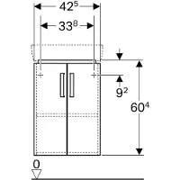 Geberit Underskab Renova Compact 2 låg 42,5 lgrå