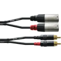 Cordial CFU 1.5 MC, 2 x RCA, Hankjønn, 2 x XLR (3-pin), Hankjønn, 1,5 m, Sort