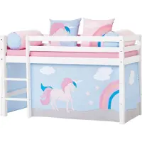 Hoppekids forheng For halv høyde Seng - 70x160 cm - Enhjørning - - OneSize - Tilbehør