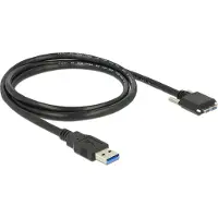 DeLOCK - USB-kabel - Micro-USB Type B (hann) til USB-type A (hann) - USB 3.0 - 1 m - tommelskruer - svart