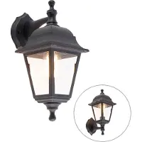 QAZQA Klassisk utendørs vegglampe sort IP44 - Capital