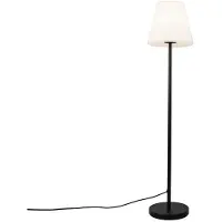 QAZQA Utendørs gulvlampe svart med hvit skjerm 35 cm IP65 - Virginia