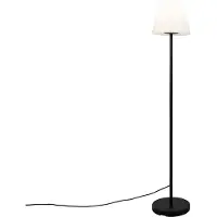 QAZQA Utendørs gulvlampe sort med hvit skjerm IP65 25 cm - Virginia