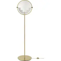 Gubi gulvlampe Multi-Lite, høyde 148 cm, messing/hvit