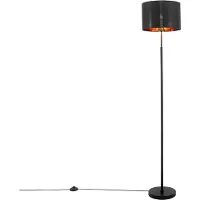 QAZQA Smart gulvlampe svart med gull rund inkl. WiFi A60 - VT