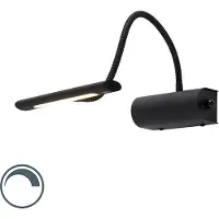 QAZQA Design vegglampe sort 18,5 cm inkl. LED med dimmer - Tableau
