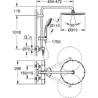 GROHE Euphoria 310 Dusjsystem med termostat - Børstet stål