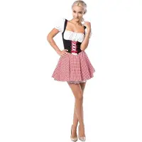 Partychimp Dirndl Eva, rød og sort
