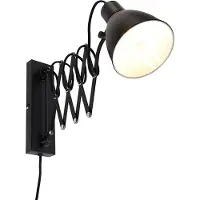 QAZQA Industriell vegglampe sort med justerbar arm - Merle
