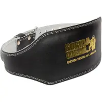 Gorilla wear 6 Inch Padded Leather Belt, black/gold, small/medium