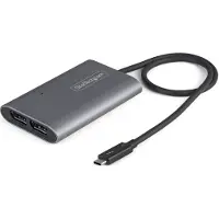 StarTech.com StarTech Thunderbolt 3 to Dual DisplayPort Adapter DP 1.4, Dual 4K 60Hz or Single 8K/5K Thunderbolt 3 to DP Adapter, TB3 to 2x DisplayPort Monitor Video Display Adapter, Mac/Windows - TB3 to DP 1.4 A