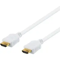 Deltaco Høyhastighets HDMI-kabel, 10 m, Ethernet, 4K UHD, hvit