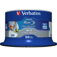 Verbatim DataLife 43812 BD-R Blu-ray-plater 25 GB 6x blekkskrivbare 50-pk