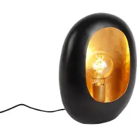 QAZQA Design bordlampe sort med gull innside 36 cm - Cova