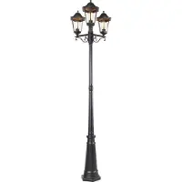 QAZQA Utendørslykt sort 220 cm 3-lys IP44 - Havana