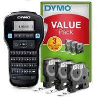 Dymo LabelMANAGER 160 - Value Pack - etikettmaker - S/H - termotransfer - Rull (1,2 cm) - 180 dpi - inntil 12 mm/sek - svart