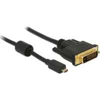 DeLOCK - Adapterkabel - dobbeltlenke - DVI-D hann til 19 pin micro HDMI Type D hann - 2 m - svart