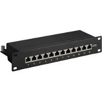 Goobay 93793 patchpanel CAT 6, 12 porter, 10, STP, 250 MHz, svart