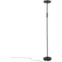 QAZQA Gulvlampe sort inkl. LED med fjernkontroll - Bumu