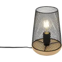 QAZQA Design bordlampe svart med tre - Bosk