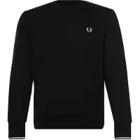 Fred perry for man. M7535 Crewneck sweatshirt black (M), Casual, Cotton