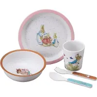 Petit Jour Paris Spisesett - Melamin - 5 Deler - Peter Rabbit - - OneSize - Spisesett
