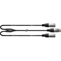 Cordial CFY 0.3 FMM, 2 x XLR (3-pin), Hankjønn, XLR (3-pin), Hunkjønn, 0,3 m, Sort