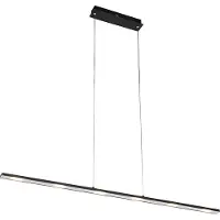 QAZQA Design pendellampe sort inkl. LED med berøringsdimming - Platina