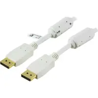 Deltaco - DisplayPort-kabel - DisplayPort (hann) til DisplayPort (hann) - 1 m - hvit
