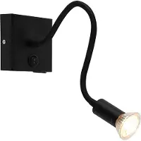 QAZQA Moderne fleksibel vegglampe USB sort - Zeno