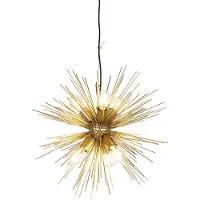 QAZQA Art Deco Hengelampe Gull 6-lys - Broom