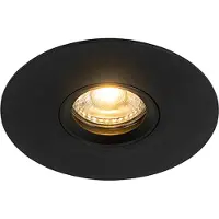QAZQA Smart innfelt spotlight sort inkl. Wifi GU10 50mm - Buco
