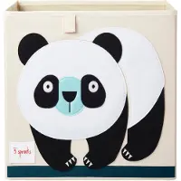 3 Sprouts Oppbevaringsboks - 33x33x33 cm - Panda - - OneSize - Kasse