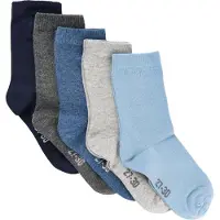 Minymo Sokker - 5-pack - Navy/Blå/Grå Melert - - 19/22 - Sokker