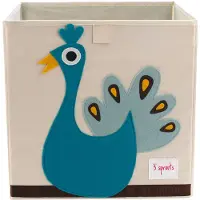 3 Sprouts Oppbevaringsboks - 33x33x33 - Påfugl - - OneSize - Kasse