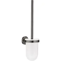 GROHE Essentials væghængt toiletbørste med holder i glas - Poleret Hard Graphite