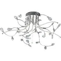 HELL Taklampe Crystal, krom, 54 cm