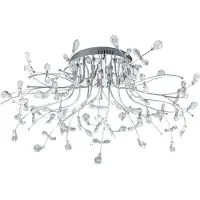 HELL Taklampe Crystal, krom, 77 cm