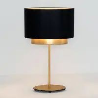 Holländer Bordlampe Mattia, oval, dobbel, svart/gull