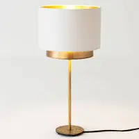 Holländer Mattia bordlampe, Perla silk hvit/gull