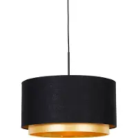 QAZQA Moderne pendellampe sort med gull 47 cm Duo Shade - Combi