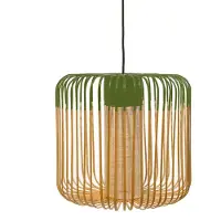 Forestier pendellampe Bamboo M, Ø 45 cm, grønn
