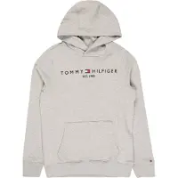 Tommy Hilfiger Hettegenser - Essential - Organic - Grå Melert - - 5 år (110) - Hettegenser